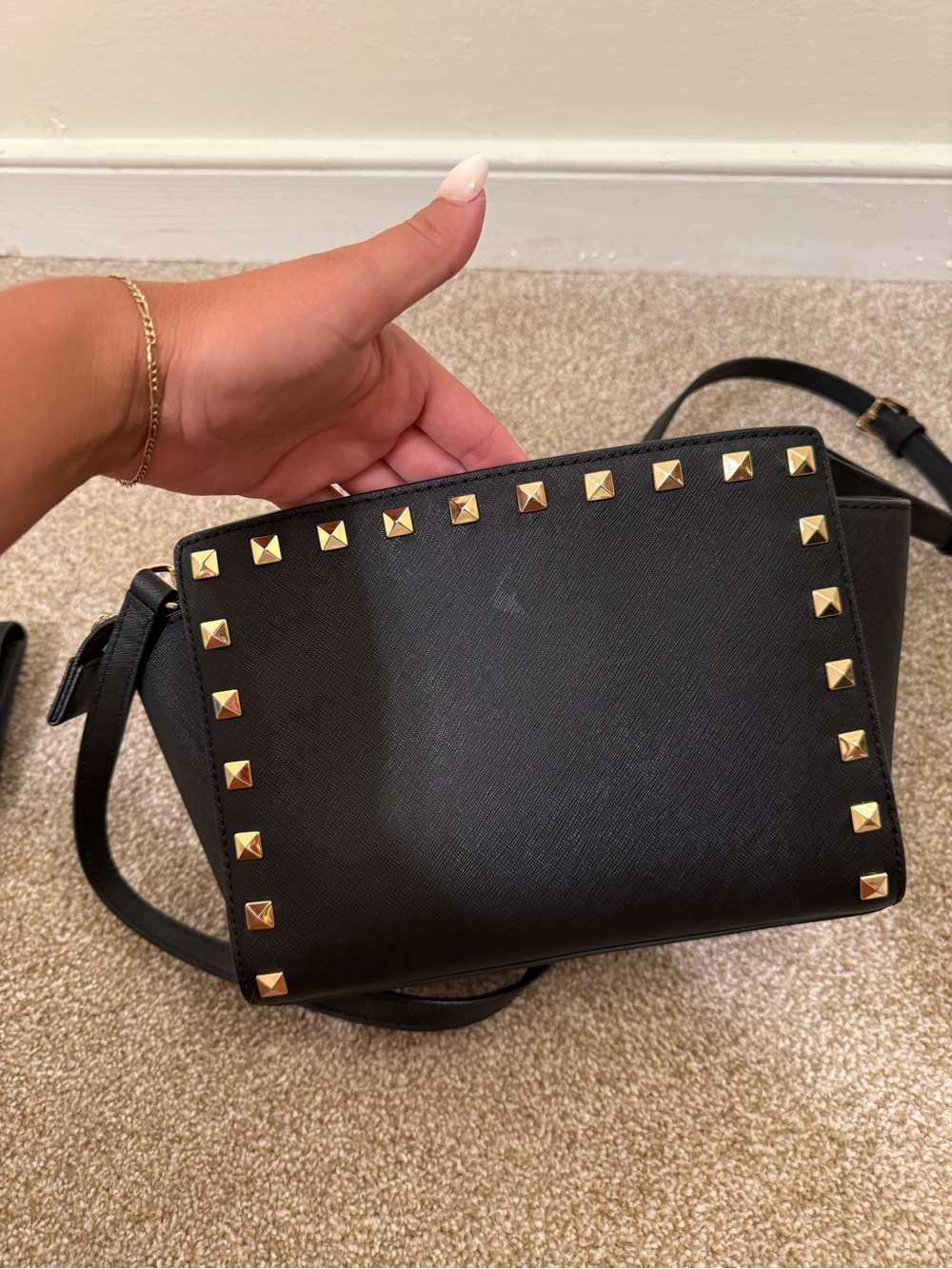 Michael Kors Black Studded Crossbody Bag with Matching Wallet - Picture 3 of 8
